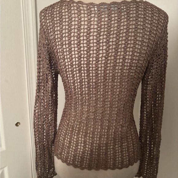 Bettie Page Taupe Crochet Top - Picture 4 of 5